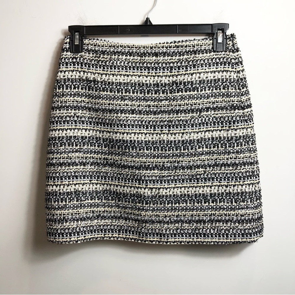 LOFT Metallic Tweed Shimmer Metallic Shift Skirt Sz 2 NWT